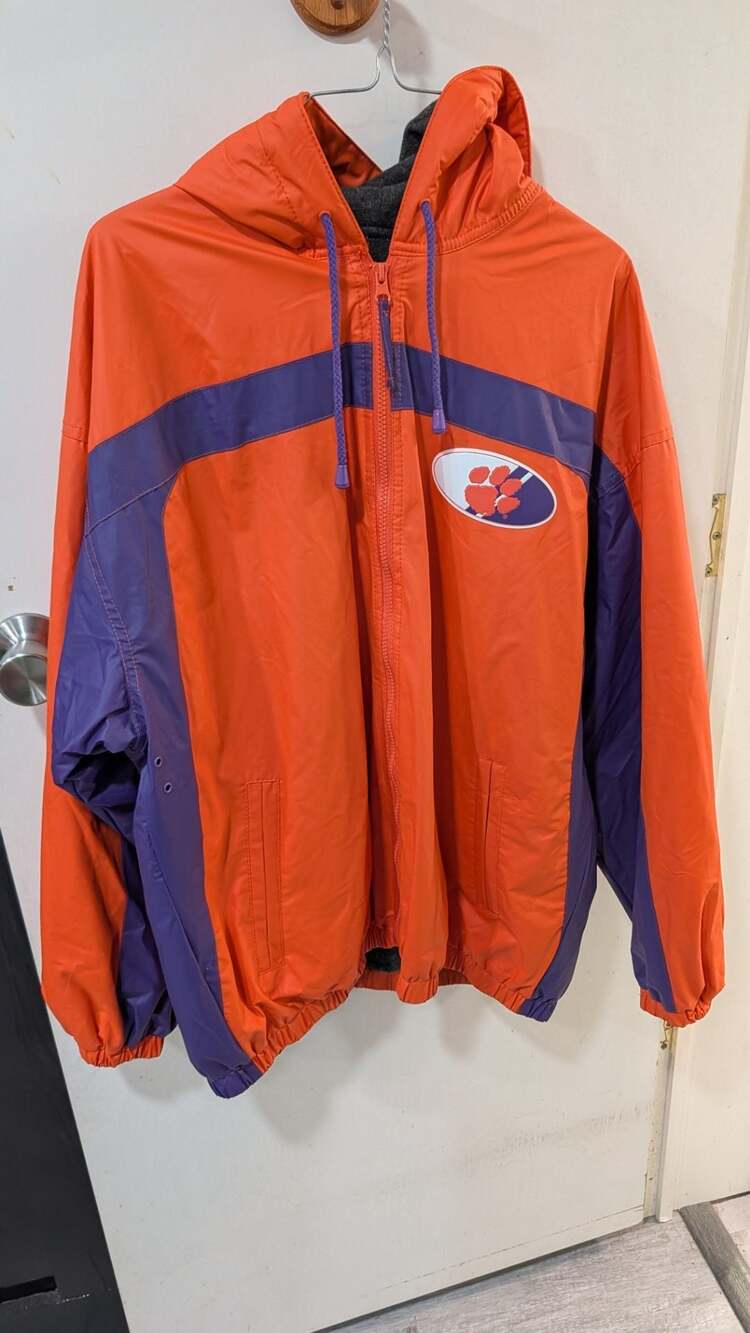 Essex Manufacturing Clemson Tigers Windbreaker Jacket Size L